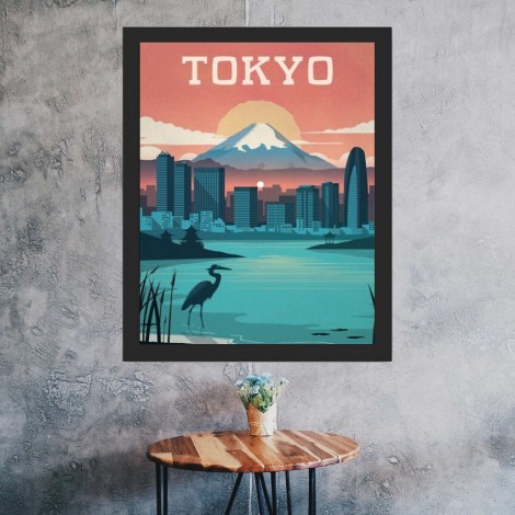016 - PEINTURE PAR NUMÉROS DELUXE - KIT DIY - TOKYO - 40x50CM