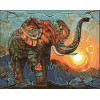 REF006 - KIT BRODERIE DIAMANT 3D 5D - ELEPHANT DU SOLEIL (taille : 40x50cm)
