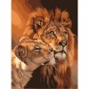 REF043 - KIT BRODERIE DIAMANT 3D 5D - LION ET SA LIONNE (taille : 40x50cm)