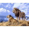 REF097 - PEINTURE PAR NUMEROS - KIT DIY - LES LIONS SAUVAGES (40x50CM)